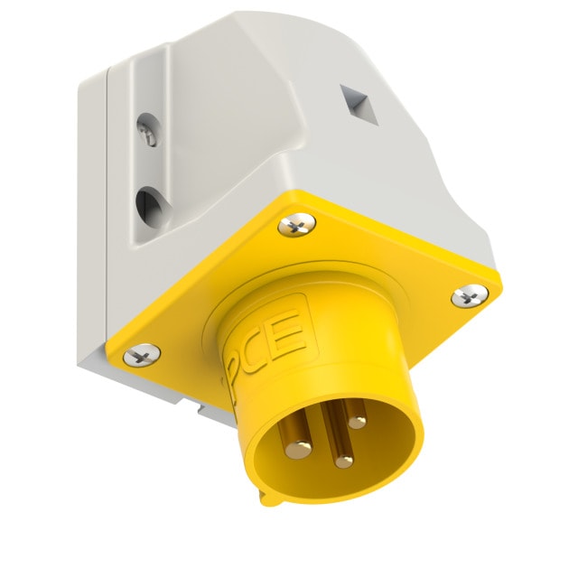 PCE 513-4 工業防水直入牆盤面插座 16A 110V 3針 IP44(三針插頭,三側面)