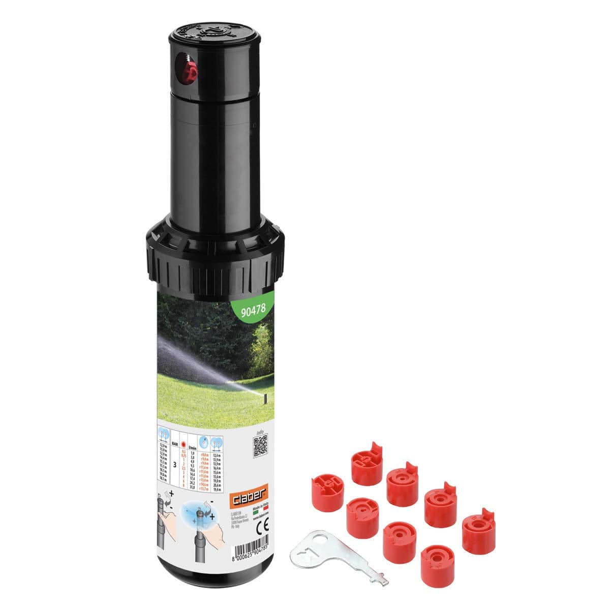 CLABER 90478 可調灑水器(正面,含包裝標籤)