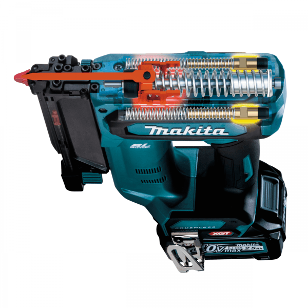 Makita PT001GZ 充電式蚊釘槍內部結構剖視圖