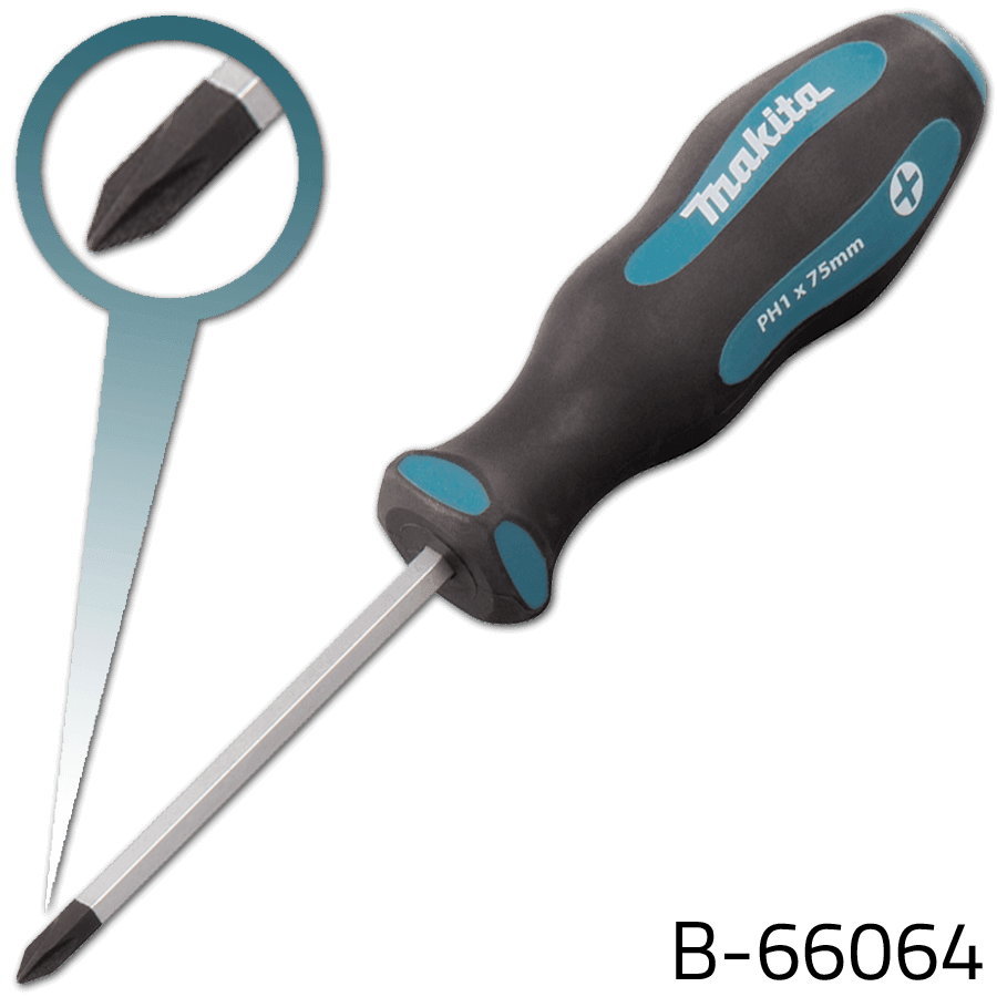 Makita B-66064 衝擊螺絲批 PH1X75(三 quarter 透視圖)