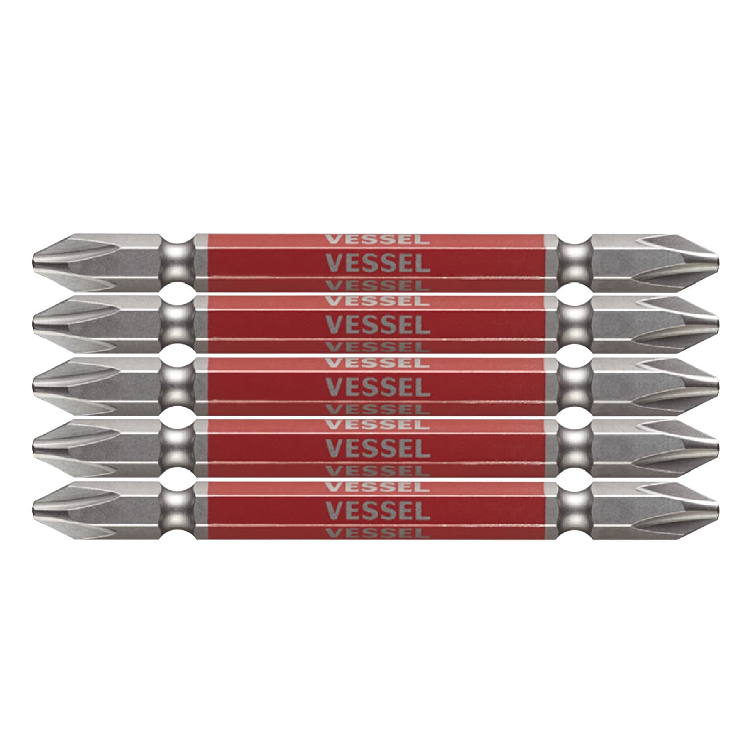 VESSEL GS5P2082 剛彩雙頭十字批咀 #2 x 82mm (5枝裝)
