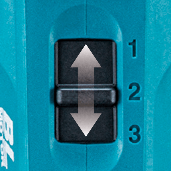 Makita 牧田 HP003GU201 機械式三速切換掣特寫,可選 1/2/3 檔