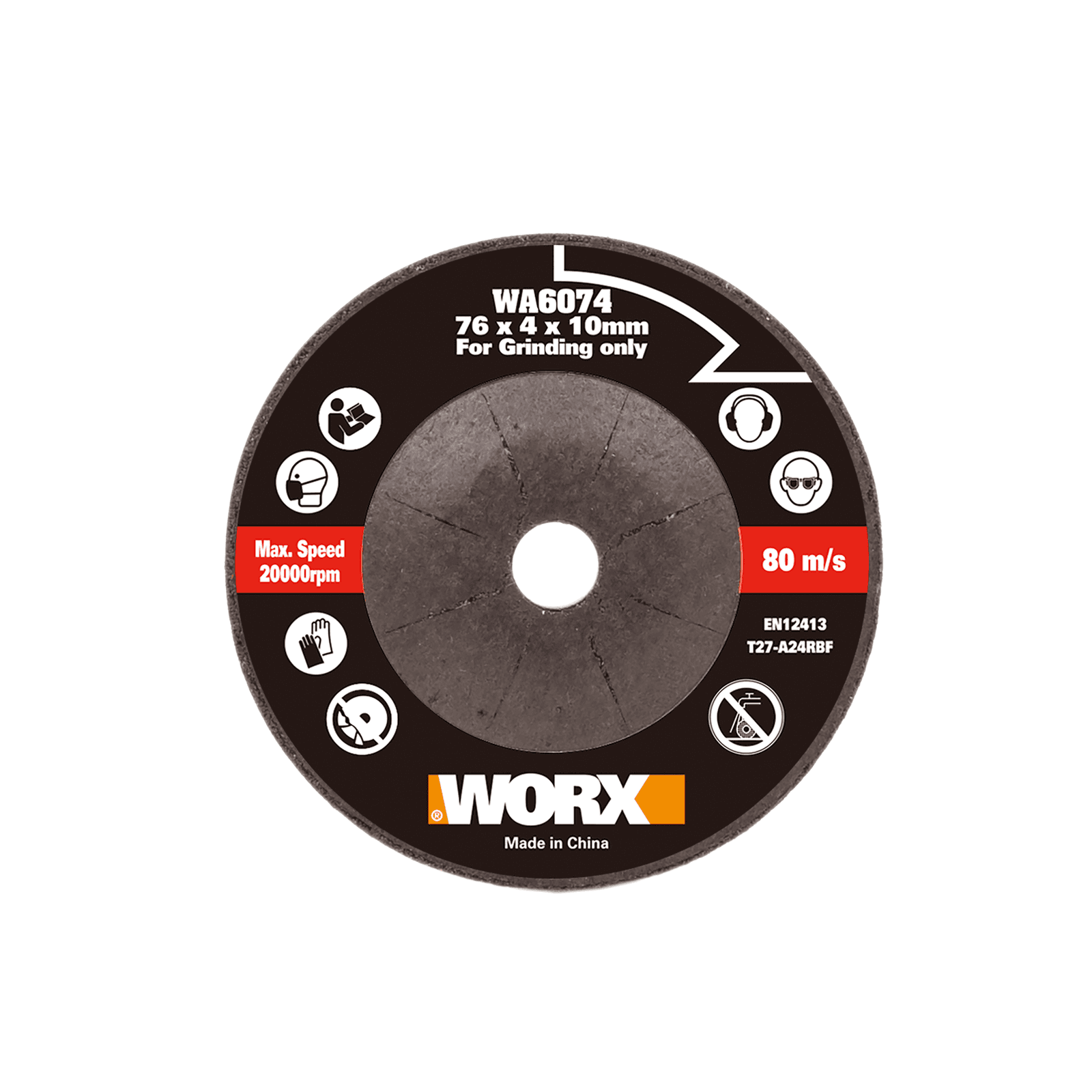 WORX 威克士 WA6074 76x4x10mm 3寸砂輪磨碟