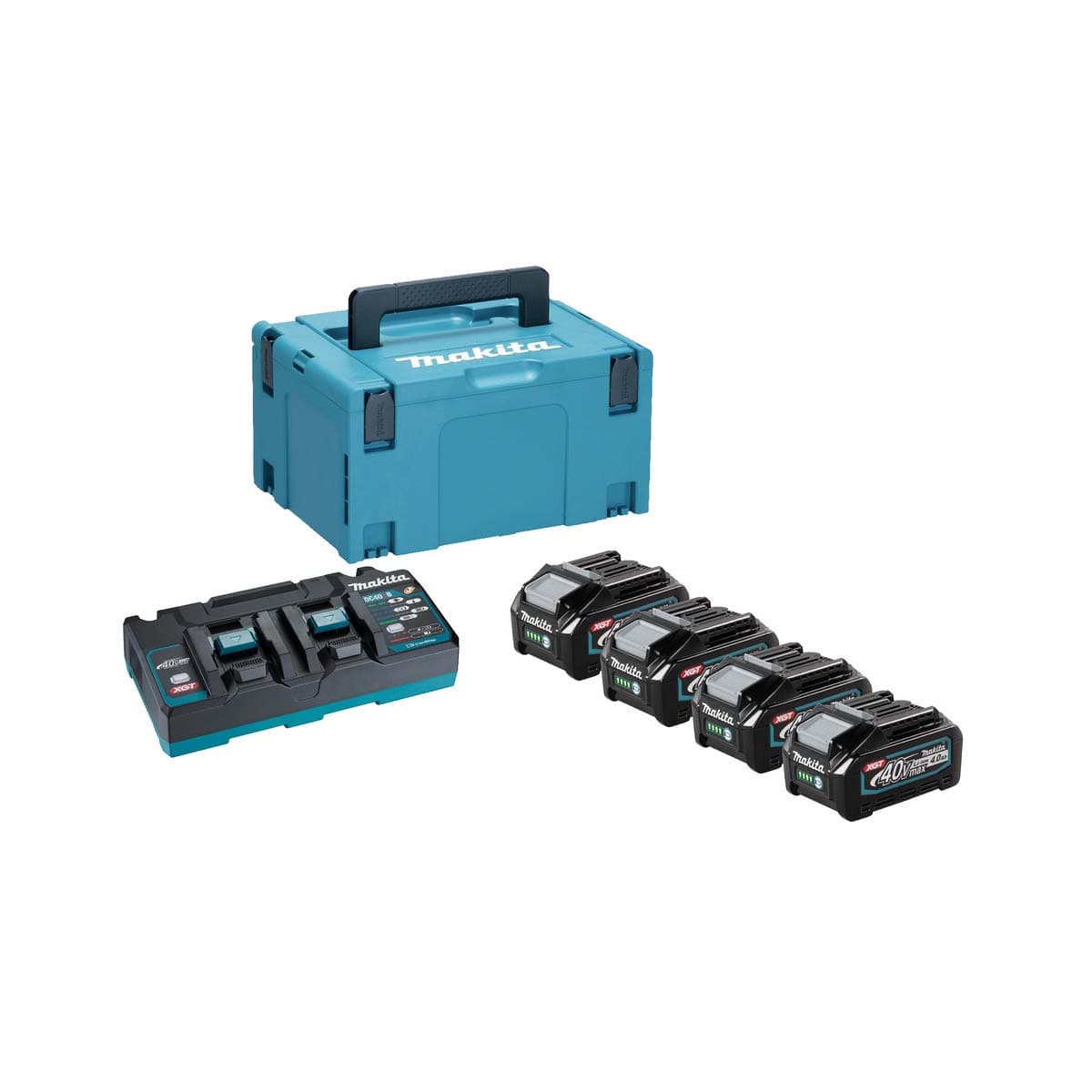 Makita 牧田 191U34-1 BL4040X4+充電器(雙頭)+連結箱3