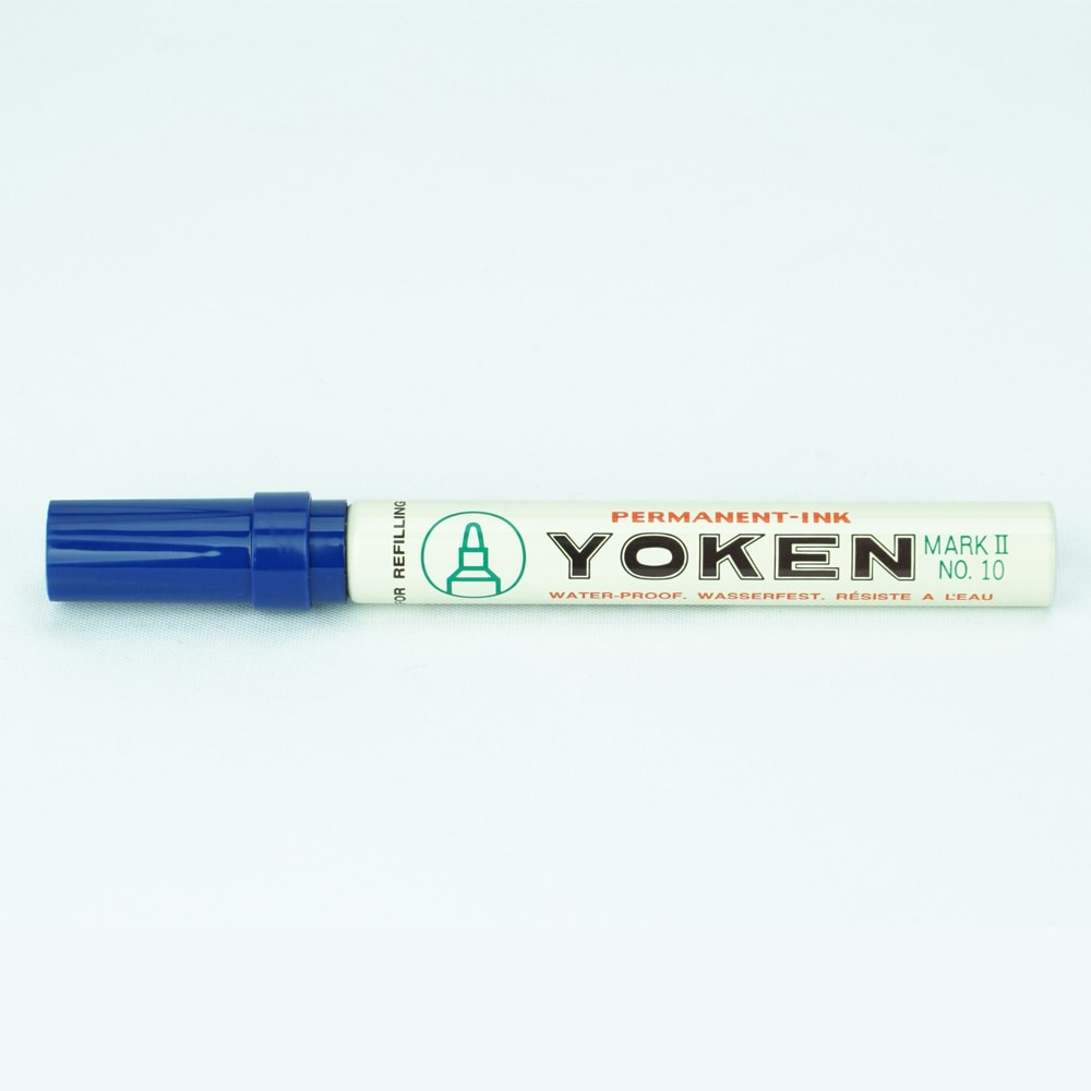 YOKEN Mark II No.10 永久性記號筆(藍色,正面)