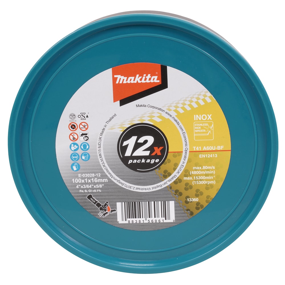 Makita E-03028-12 薄切割砂輪片 12片裝(包裝)