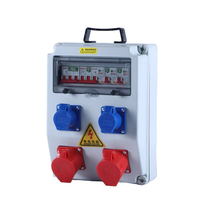 積高 AJ-3242 IP67 工業防水插座箱(三位)380V(正面)