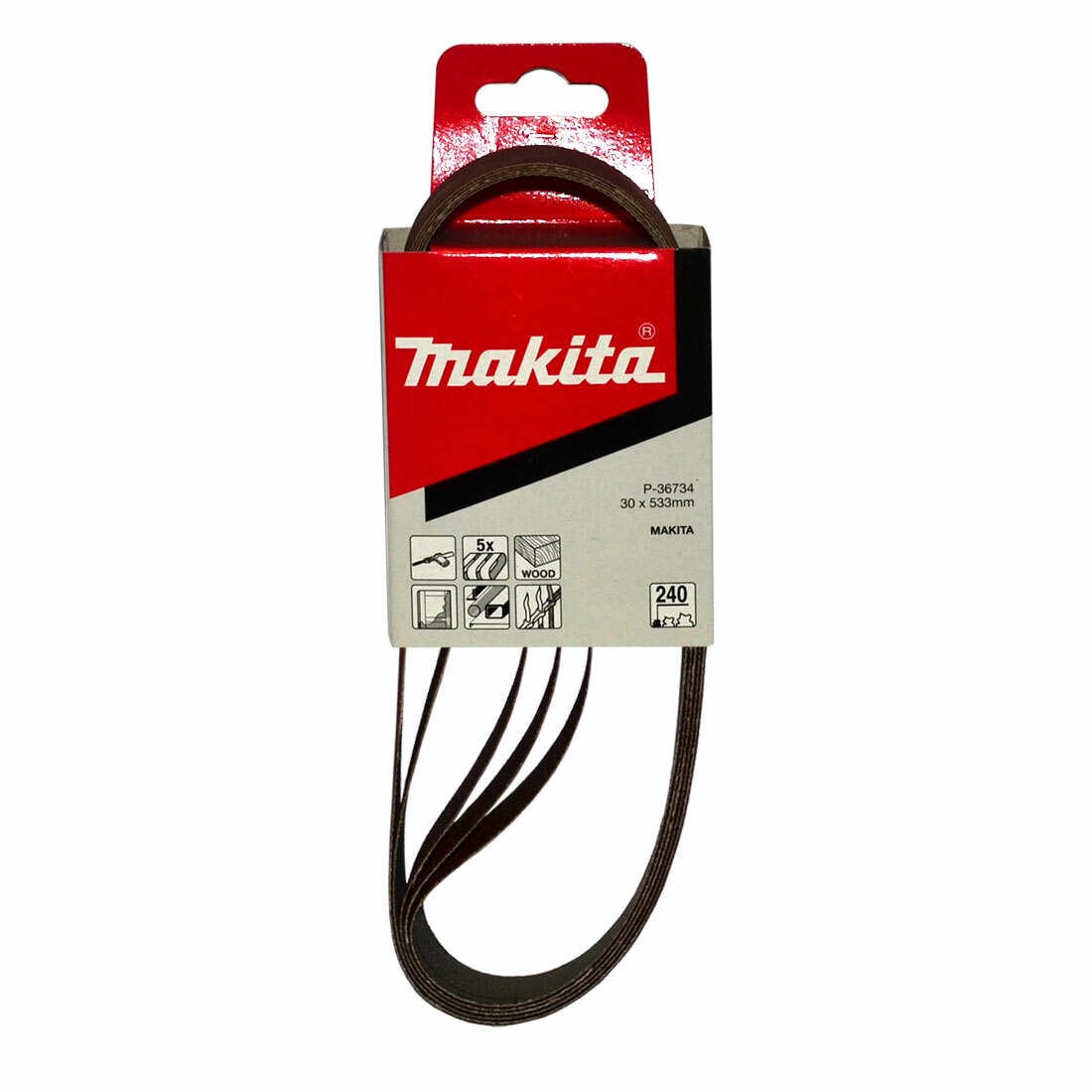 Makita P-36734 砂帶 30 x 533mm G240(包裝)