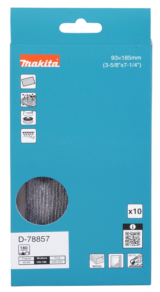 Makita D-78857 網砂紙 93x185mm A180(包裝正面)
