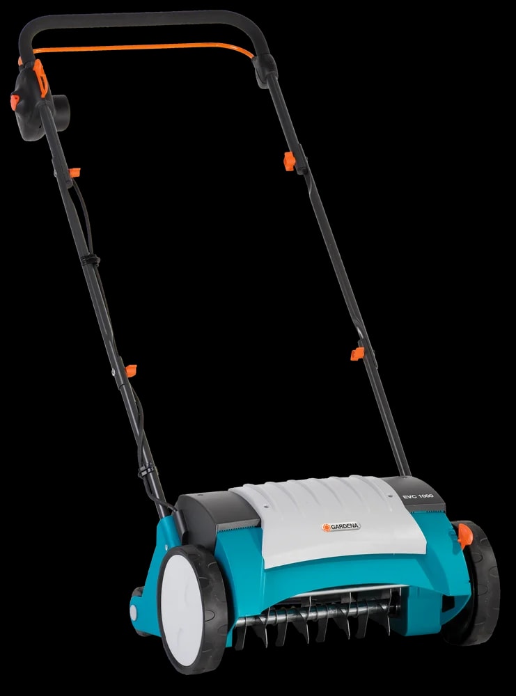 德國 GARDENA 4068-20 EVC 1000 電動草坪疏草機白底產品圖
