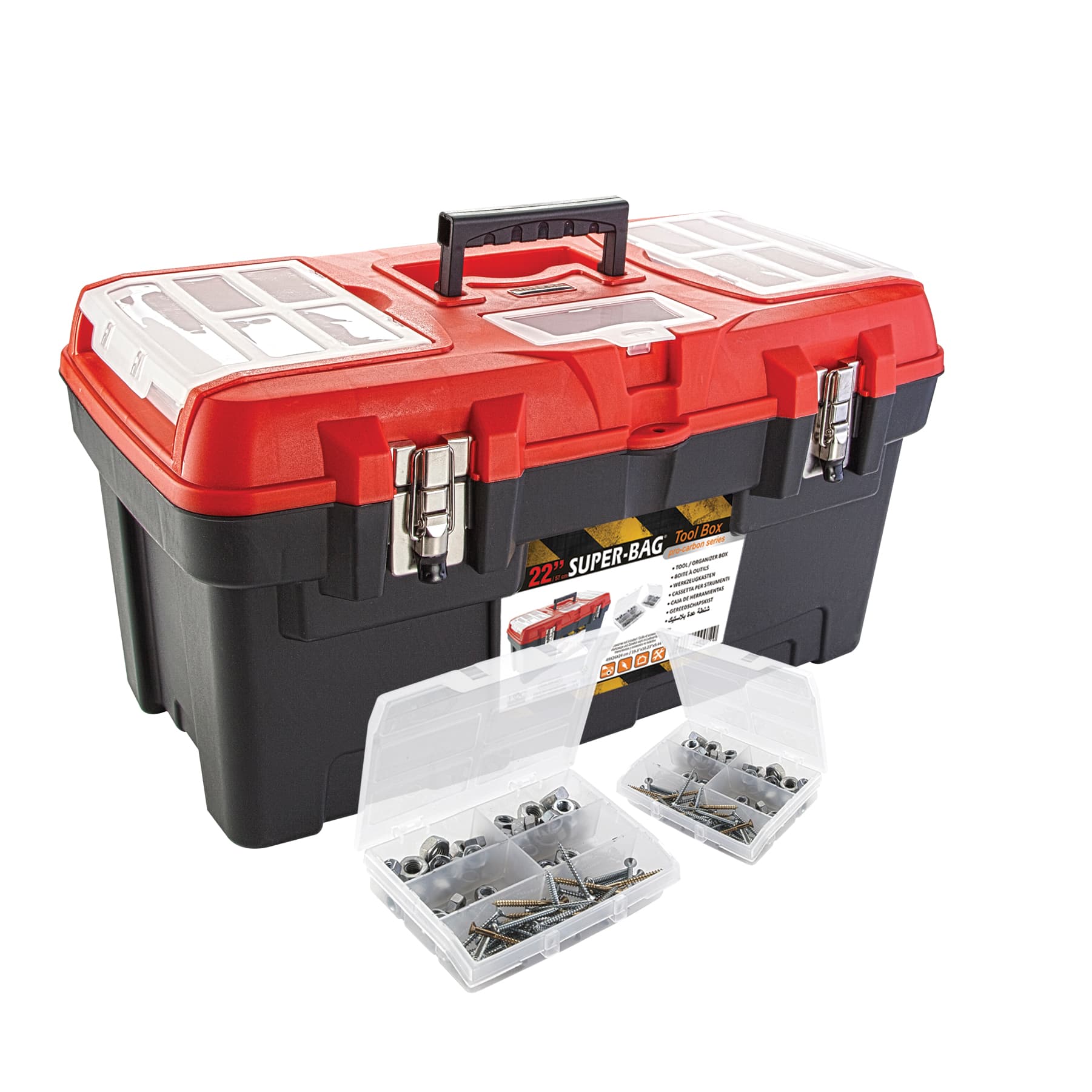 SUPER-BAG ASR-4007 22"(紅黑)鐵扣工具箱