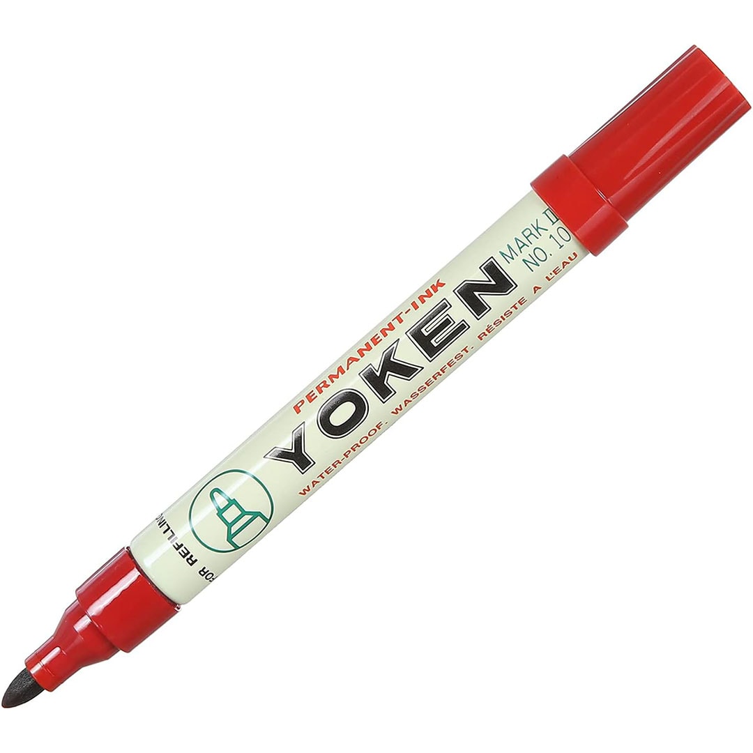 YOKEN No.10 紅色箱頭筆(三側面)