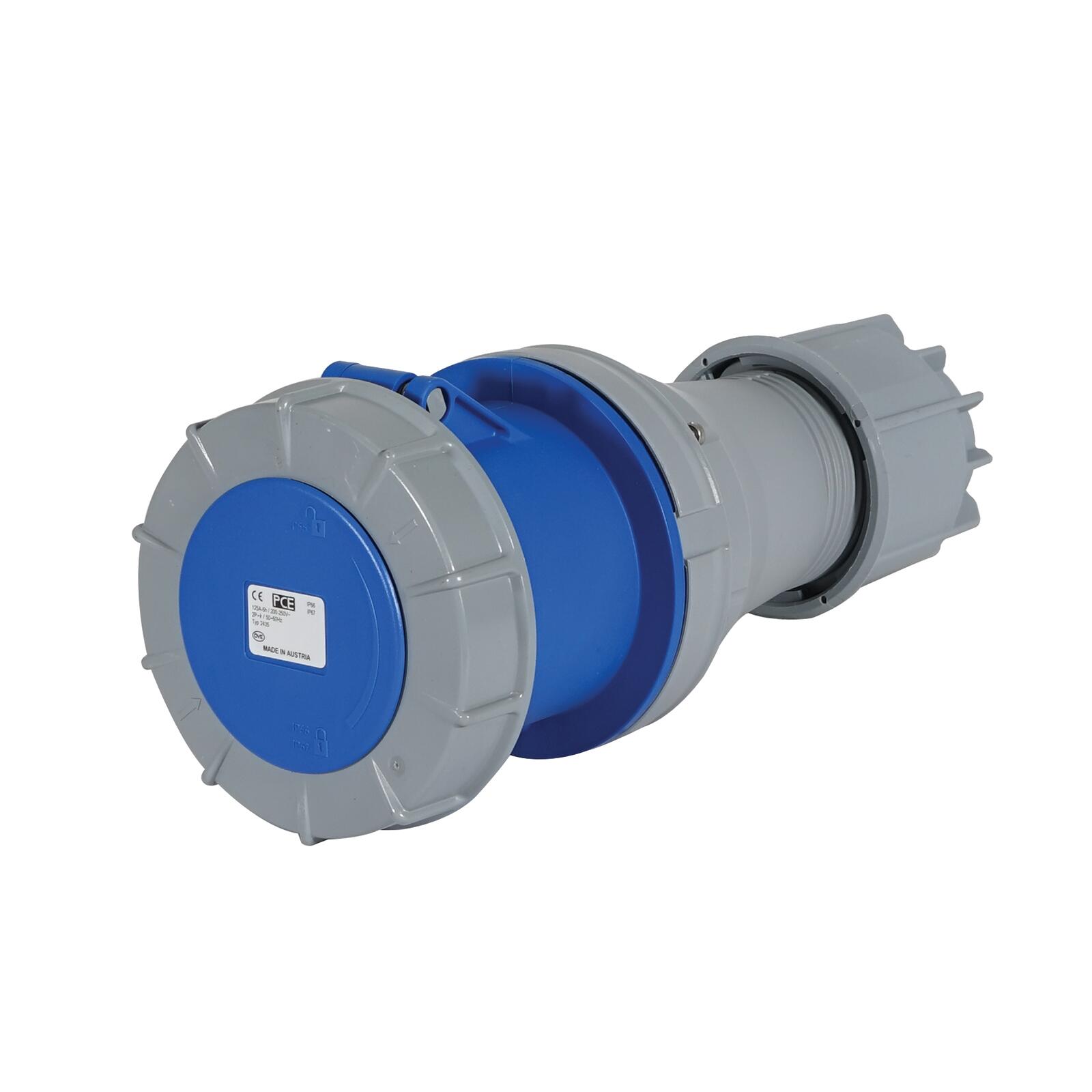 PCE 043 工業防水插頭 125A 220V 3針 IP67(背面)