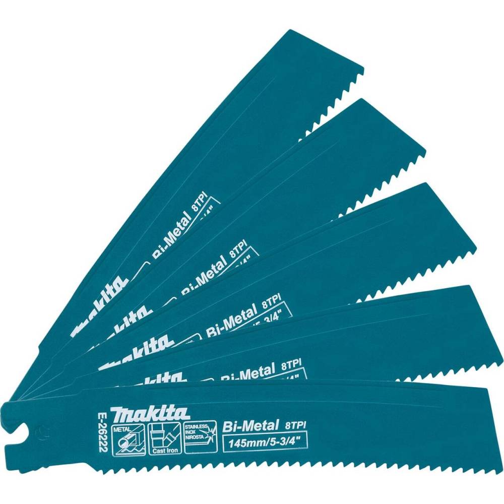 Makita E-26222 往復鋸片 145mm 8T(五片裝扇形排列)