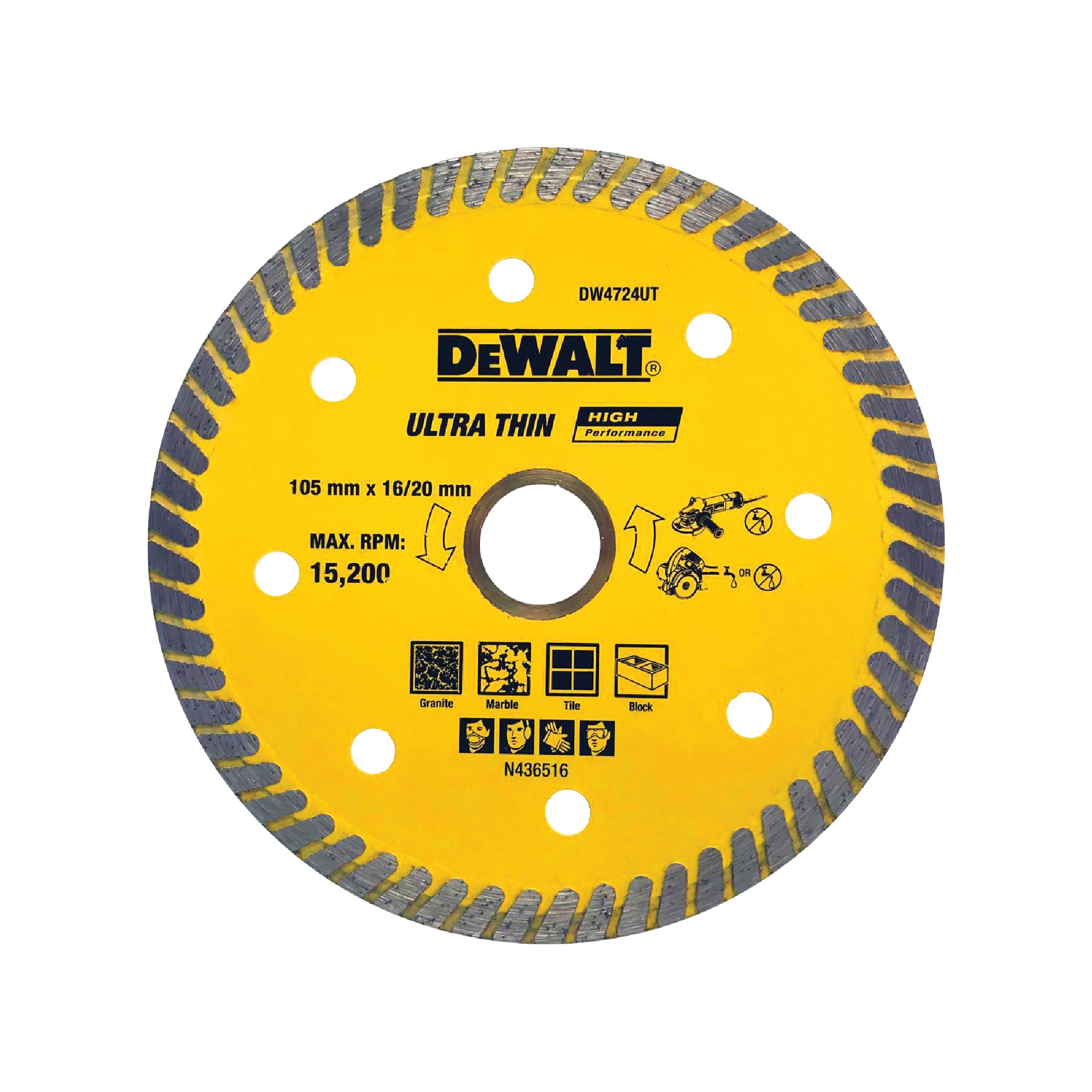 DEWALT DW4724UT 4吋超薄雲石介碟(正面)