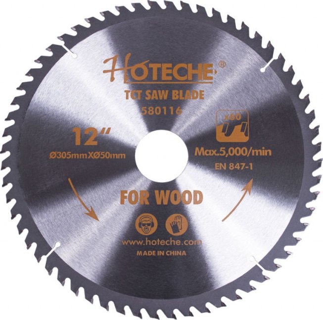 HOTECHE 580116 12吋 木用 TCT 鋸片(正面)