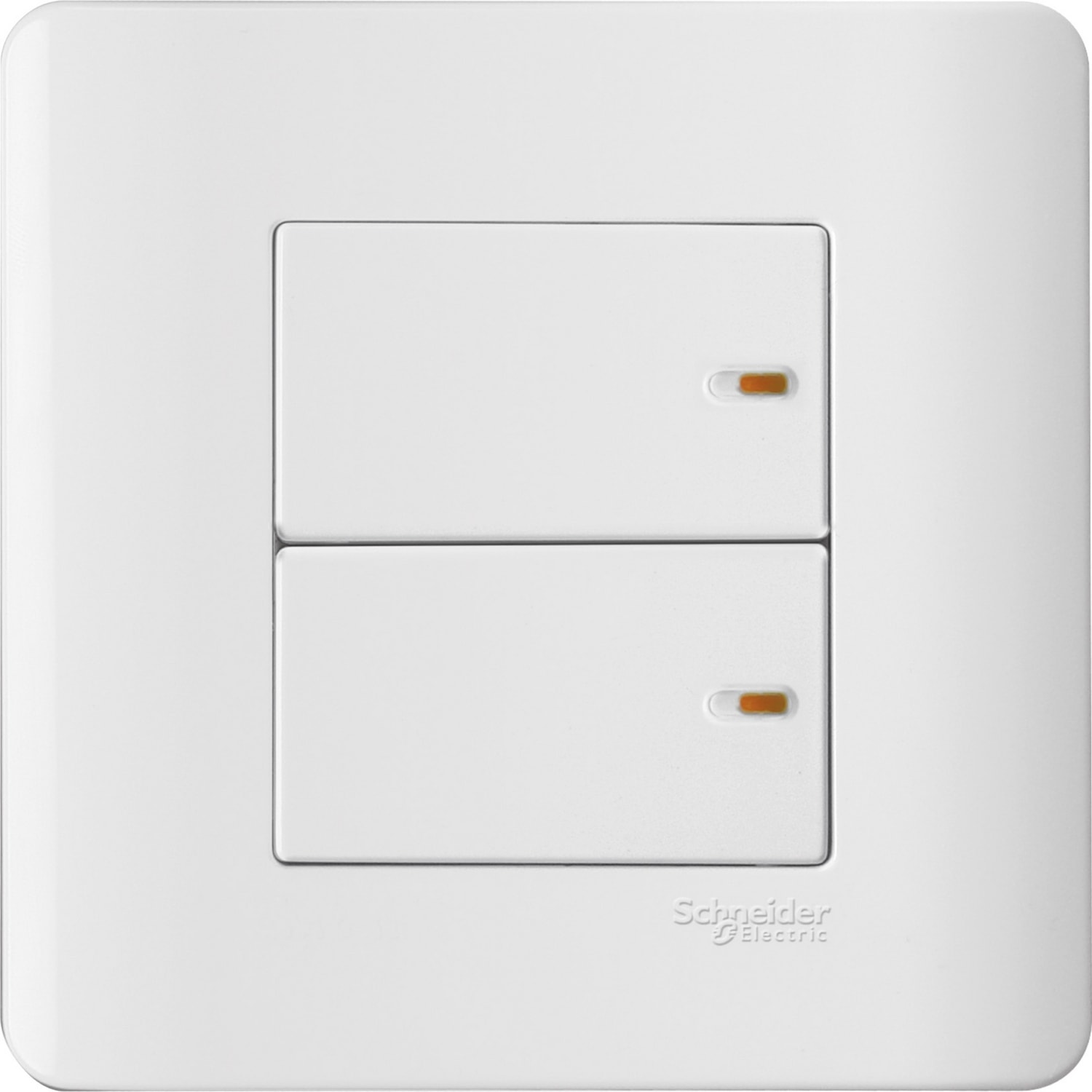 Schneider 施耐德 ZENcelo 睿雅 16AX 兩位單控平觸開關掣連開關指示(凝白)