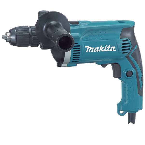 Makita 牧田 HP1631K(110V) 16mm 衝擊電鑽側面全機圖,連側柄及無匙索頭
