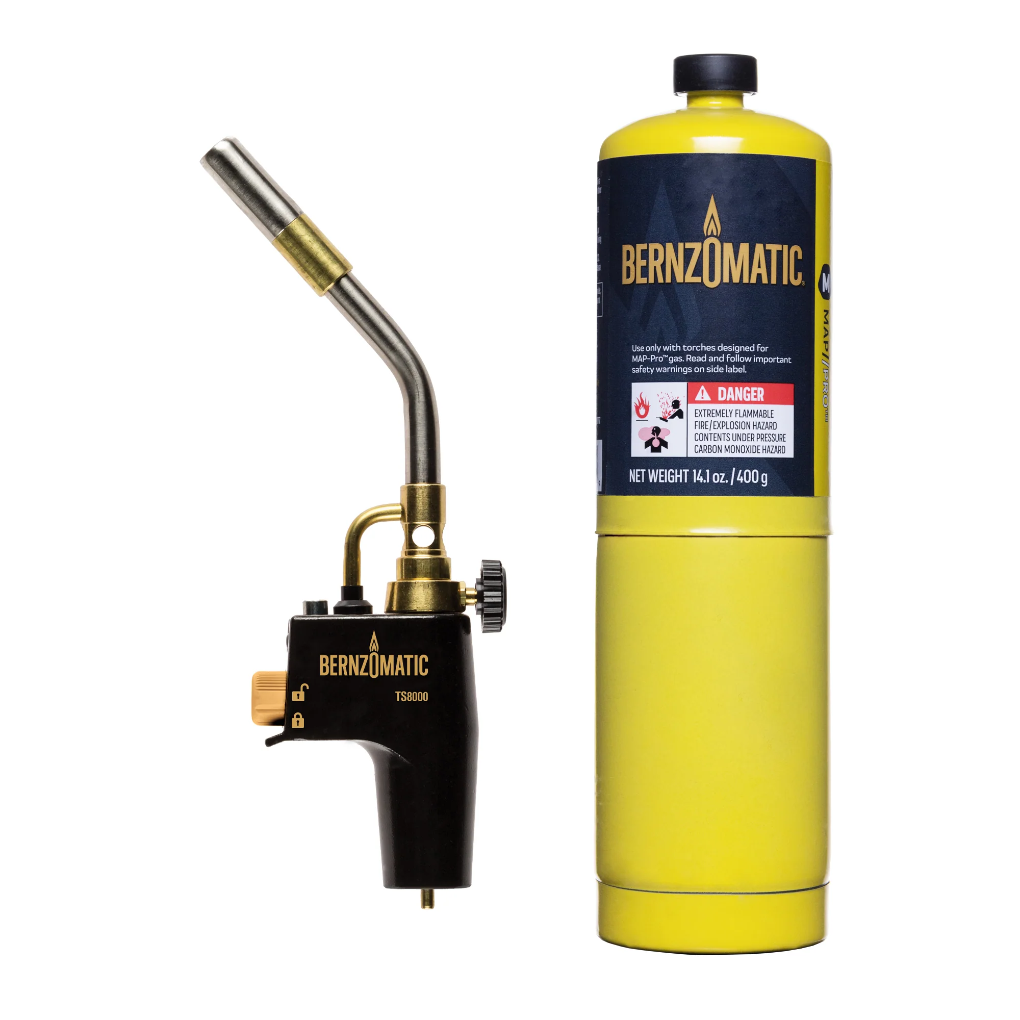 BERNZOMATIC TS8000 高溫自動火槍與燃料筒(包裝)