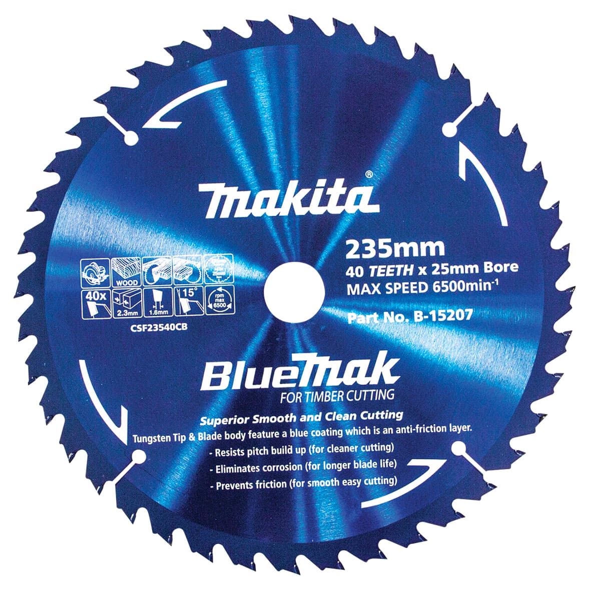 Makita 牧田 B-15207 硬質合金鋸片235X25X40T