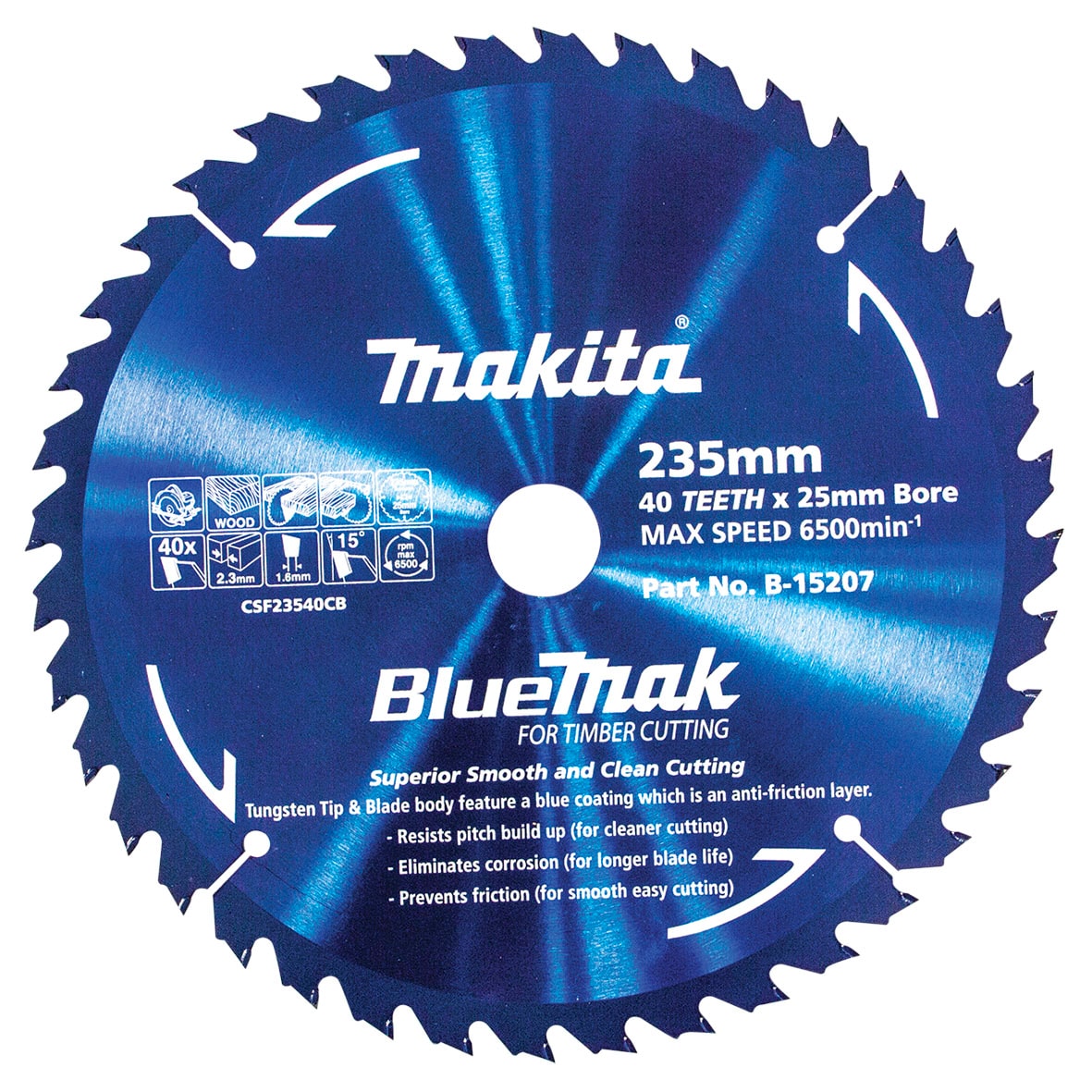 Makita B-15207 硬質合金鋸片(正面)
