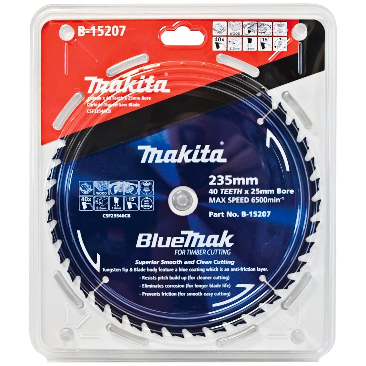 Makita B-15207 硬質合金鋸片(包裝)