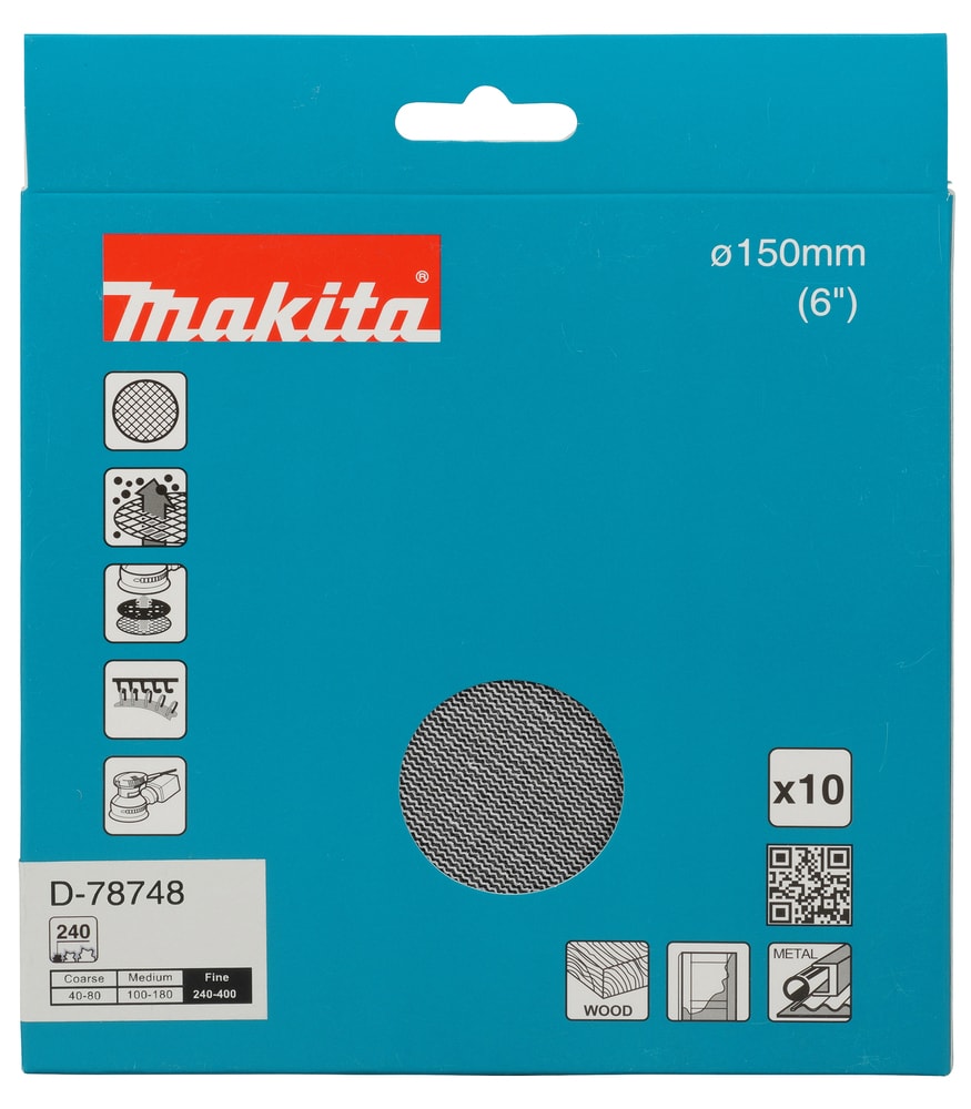 Makita D-78748 網磨盤 150mm A240(包裝正面)