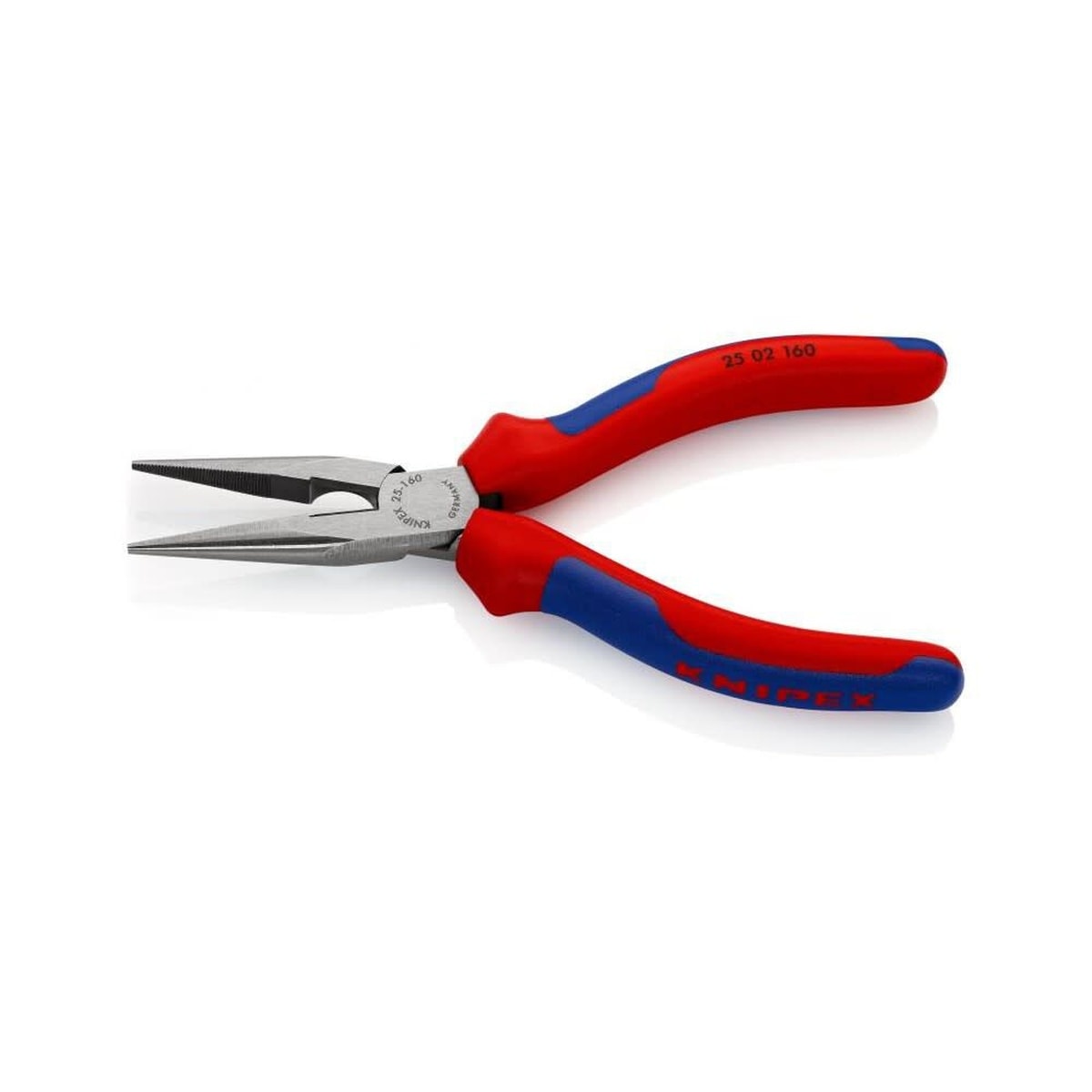 KNIPEX 25 02 160 厚膠柄尖咀鉗 160mm(四分之三側面)