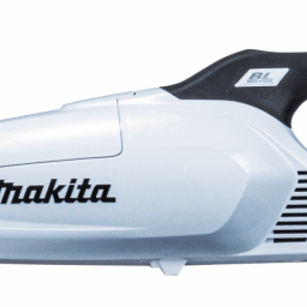 Makita DCL285FRAW 白色機身特寫,可見 BL 無碳刷馬達標誌及散熱風槽