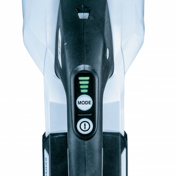 Makita DCL285FRAW 控制面板特寫,設有電子式四速 MODE 按鈕及速度指示燈