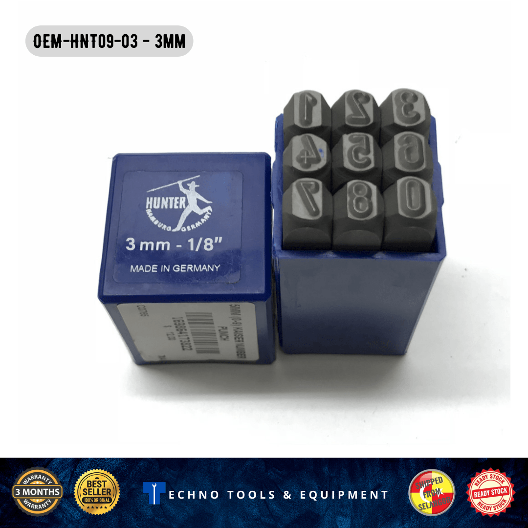 HUNTER HUNNP003 鋼字鑿(數字 0-9)3.0mm(斜角)