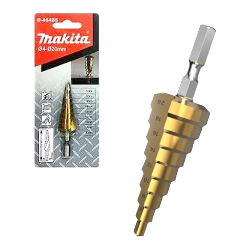 Makita 牧田 D-46442 HSS-TIN階梯鑽4-20MM(直式)
