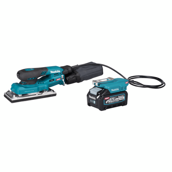 Makita 牧田 BO007CGZ 40V 充電式平板砂光機淨機,連集塵袋、電池接駁器及電線(圖中電池只作示意)