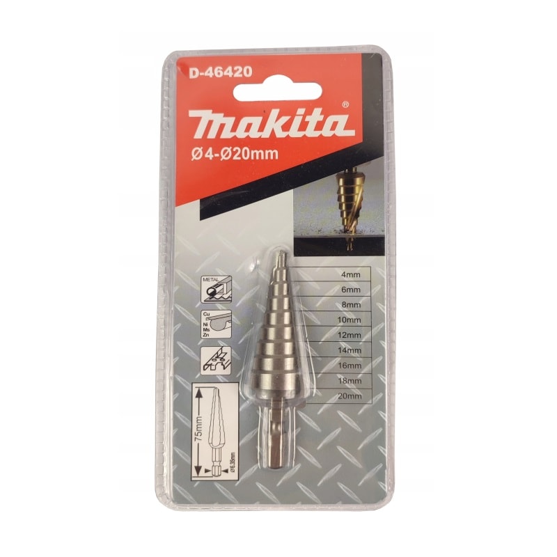 Makita D-46420 HSS階梯鑽4-20MM(包裝)