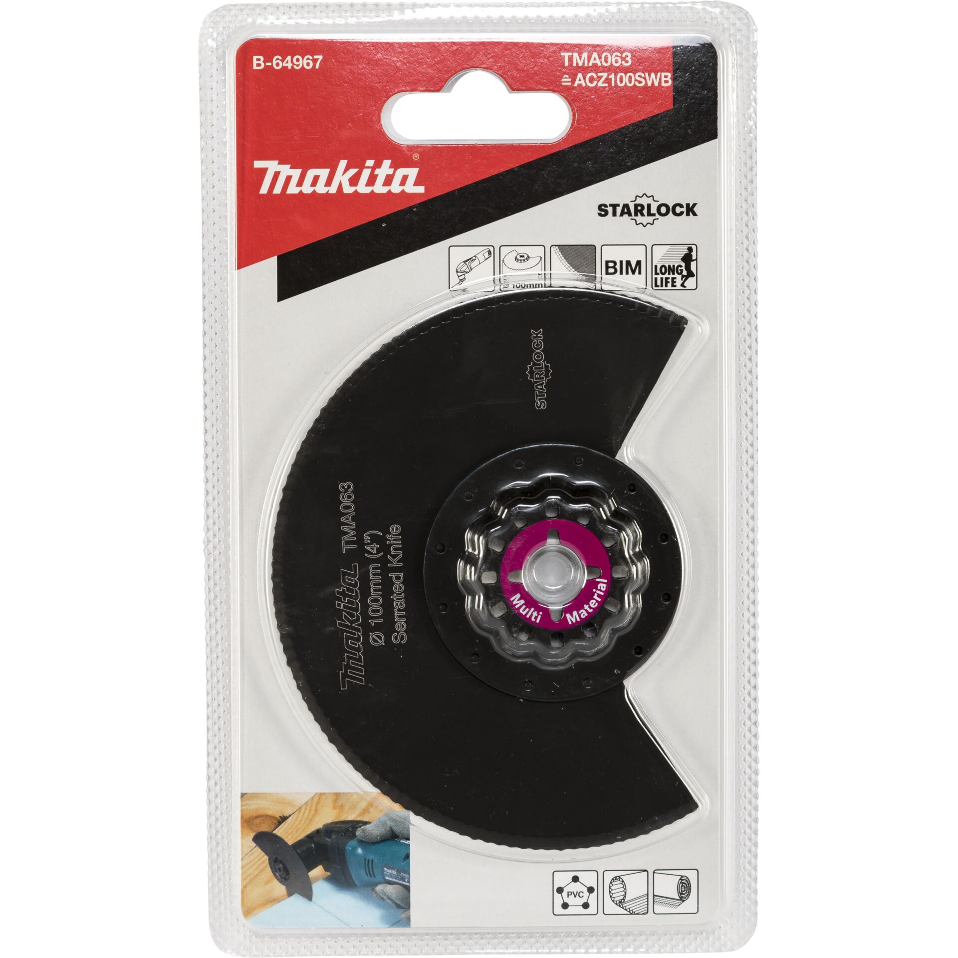 牧田 B-64967 扇型刀片100mm(包裝正面)