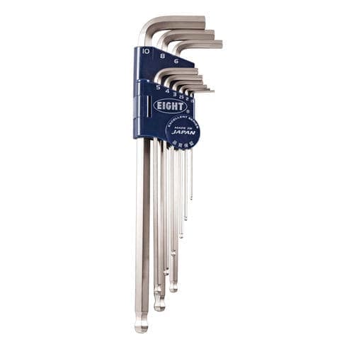 EIGHT 八牌 TLS-9ZD 英制白叻加長波頭匙套裝 9枝裝 1/16"-3/8"