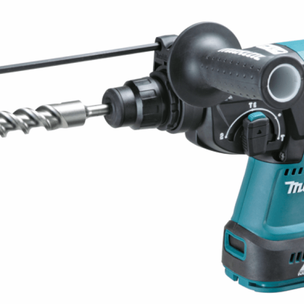 Makita 牧田 DHR242RGJ 18V 充電式電錘機身,裝上 SDS-PLUS 鑽頭及側柄