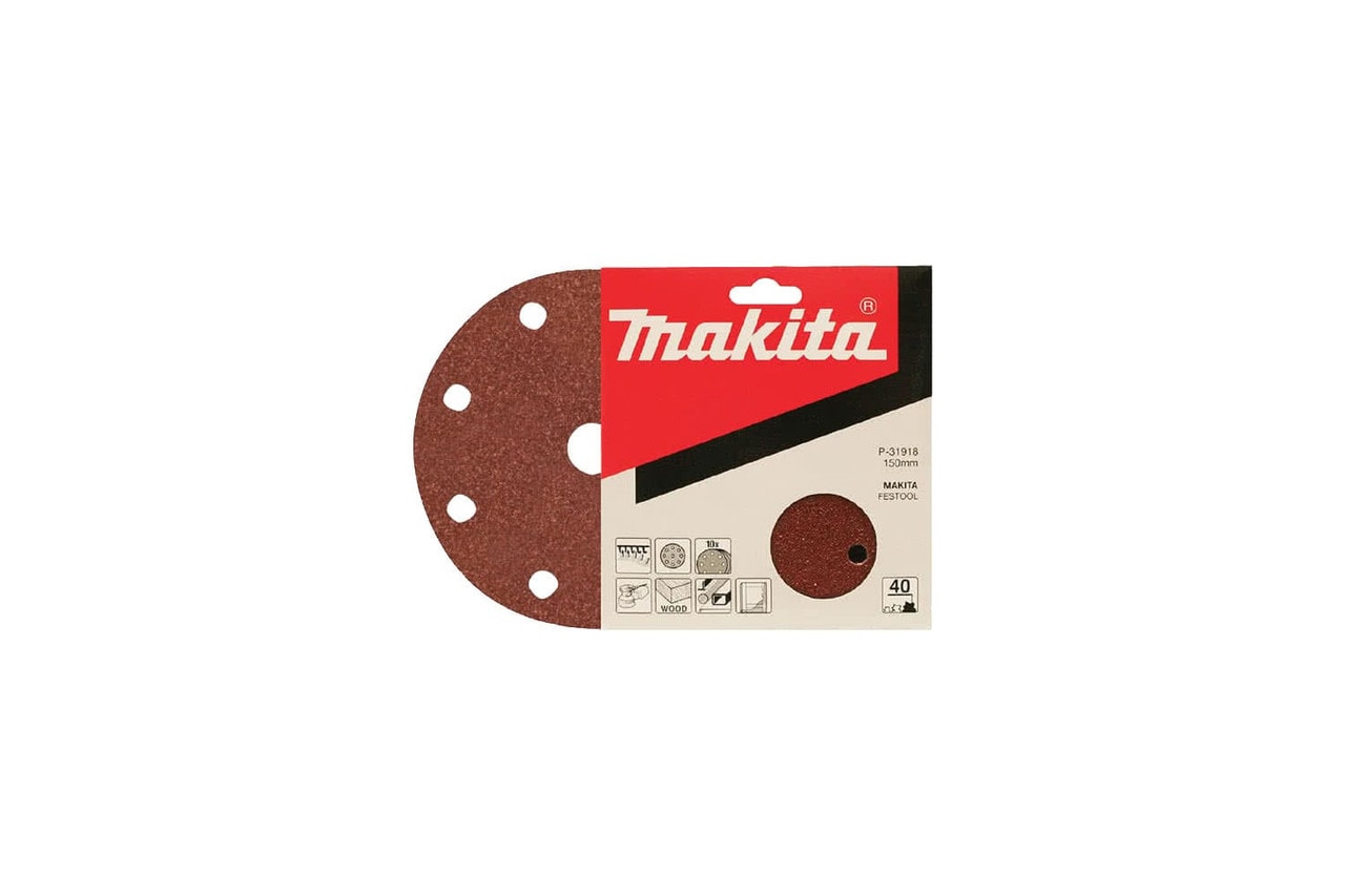 Makita P-31918 砂光碟 Φ150MM G40(包裝正面)