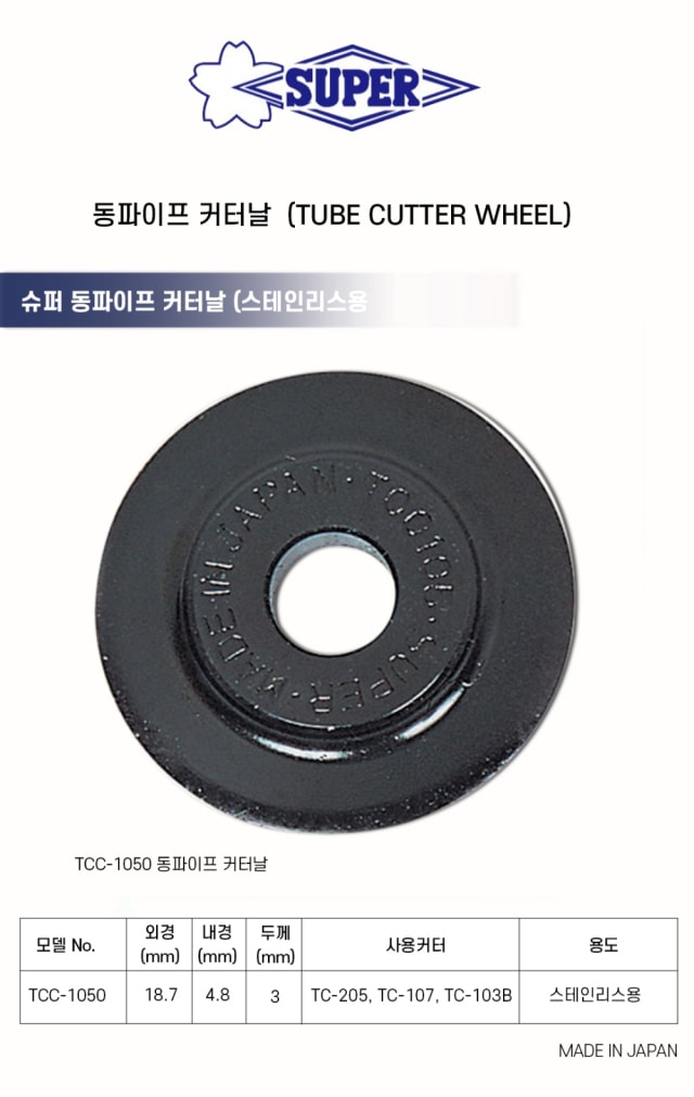 日本SUPER TCC1050 刀輪(正面)
