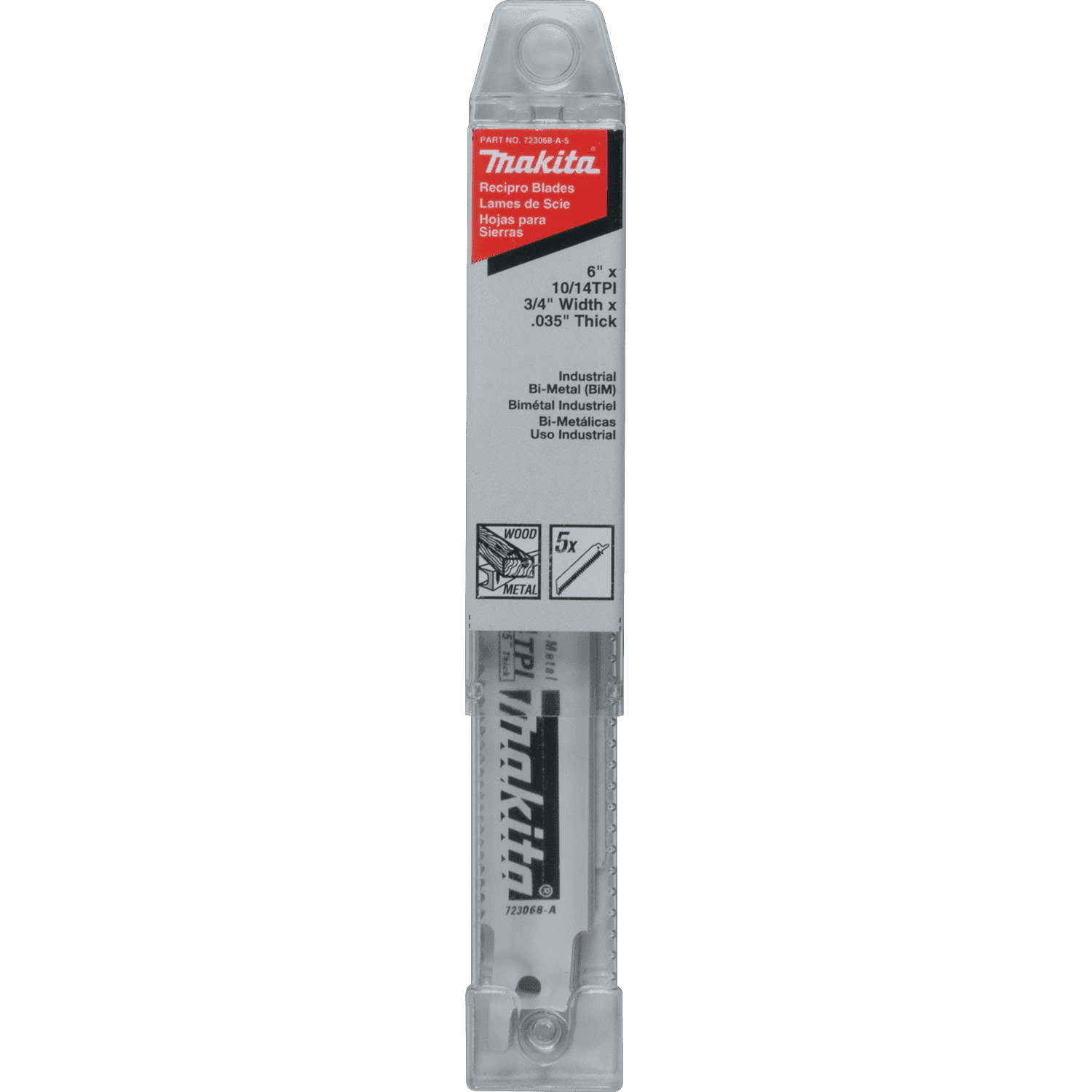 Makita 牧田 723068A5 往復鋸片150MM 10-14 TPI (5片)