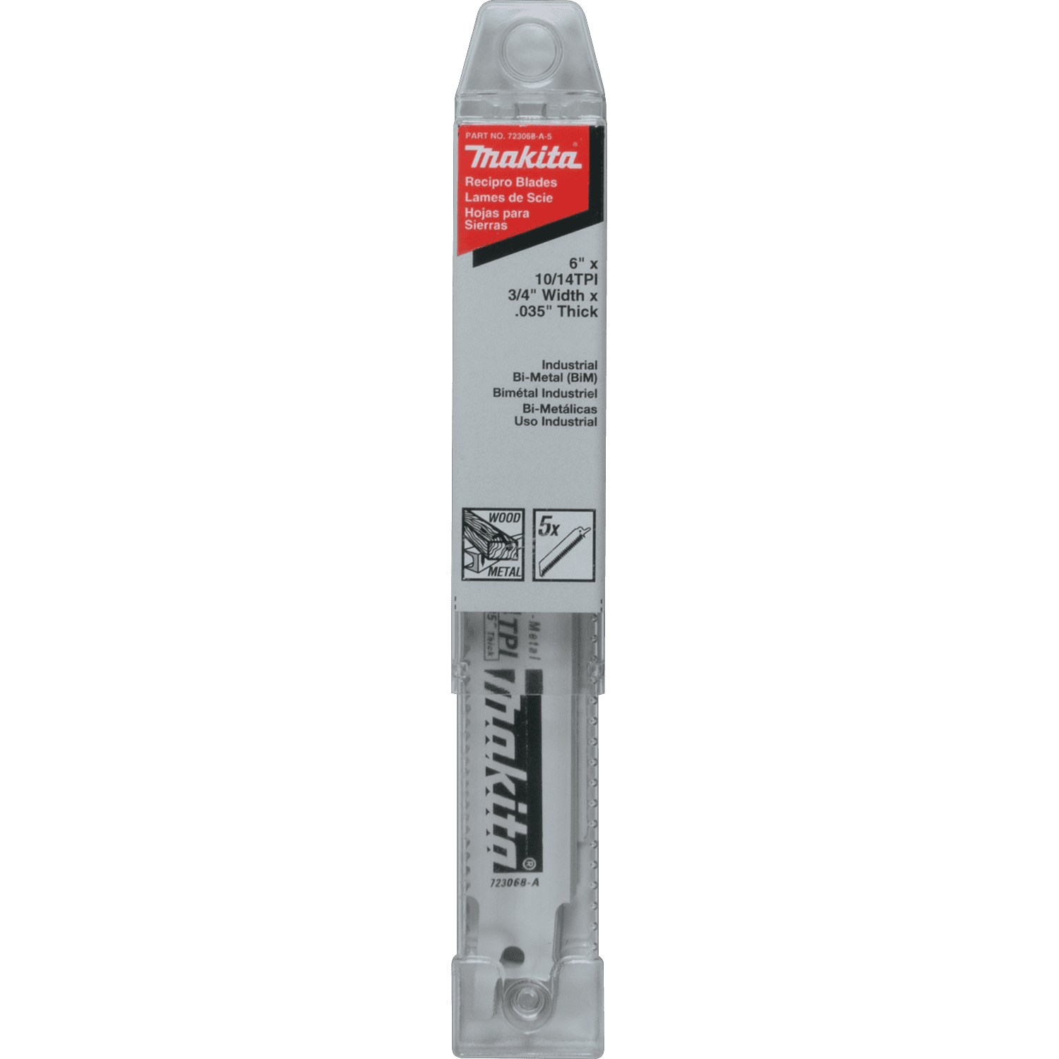Makita 723068A5 往復鋸片150MM 10-14 TPI(5片)包裝正面