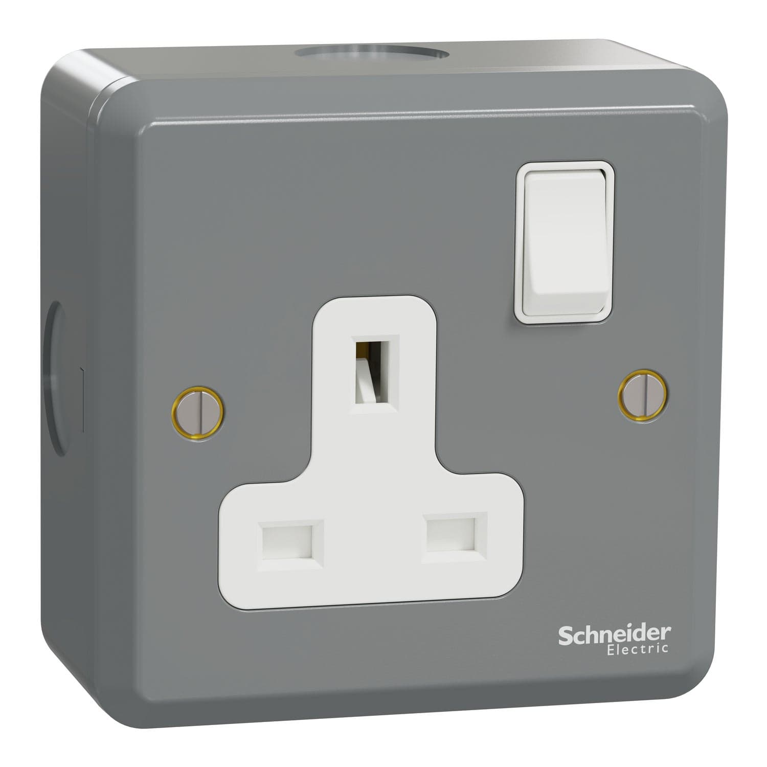 Schneider 施耐德電氣 E30 系列 ESM 防撞鋼面系列 ESMT15 13A 單位連保護門有掣插座(灰色)