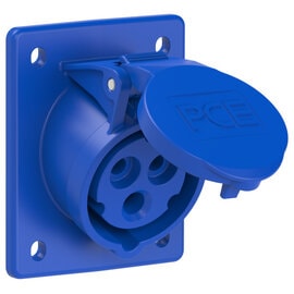 PCE 413-6 工業斜式盤面插座 16A 230V 3針 IP44