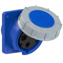 PCE 433-6 工業斜式盤面插座 63A 230V 3針 IP67