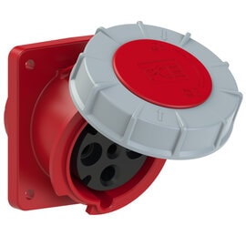 PCE 434-6 工業斜式盤面插座 63A 400V 4針 IP67