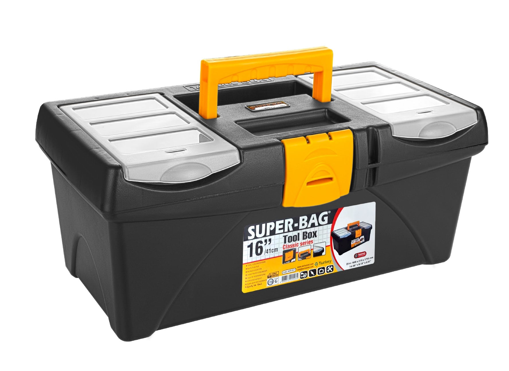 SUPER-BAG ASR-2017 16吋黑色工具箱(三側面)