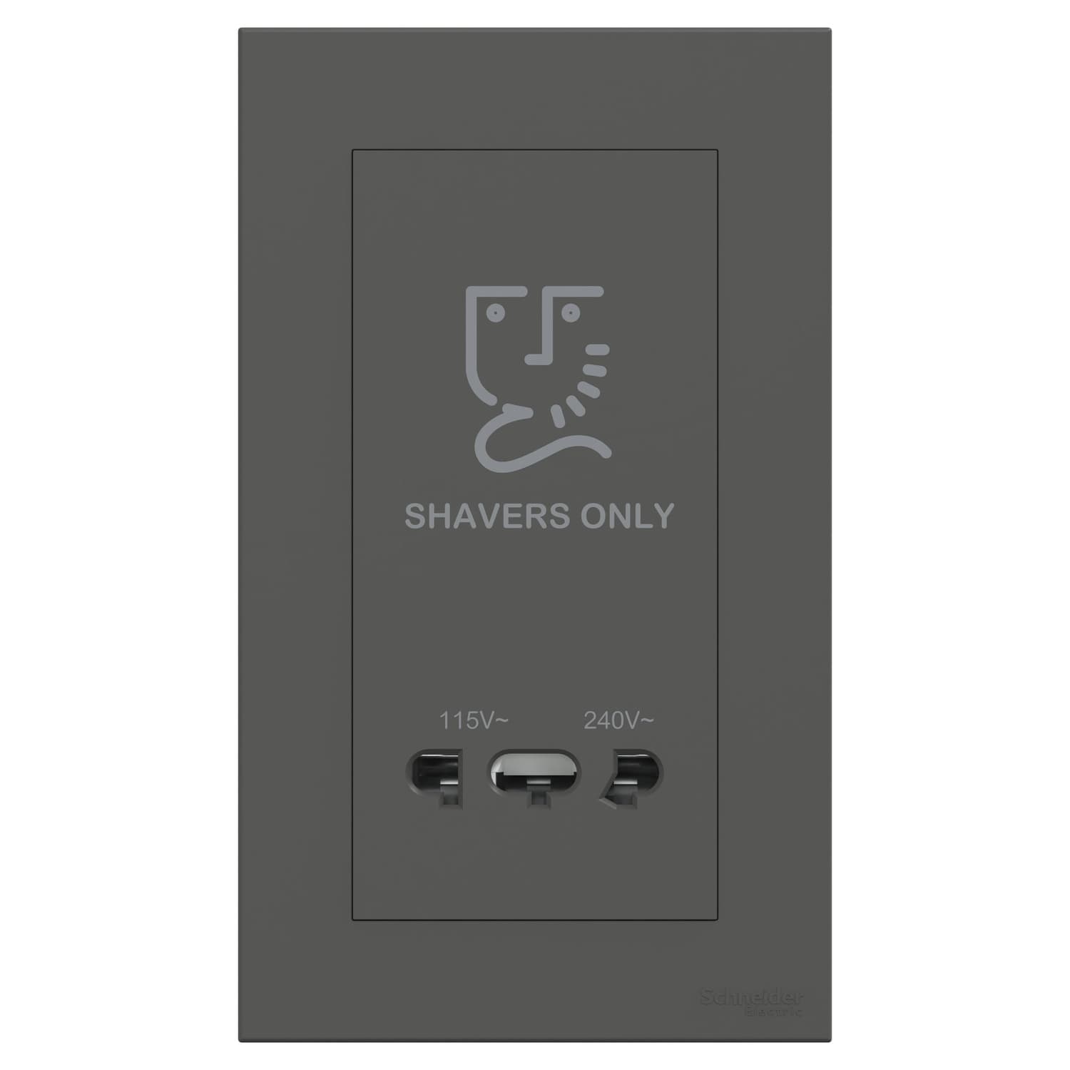 Schneider Electric AvatarOn C Shaver Unit 115V/240V, Dark Grey | E87T727V_DG (HK)