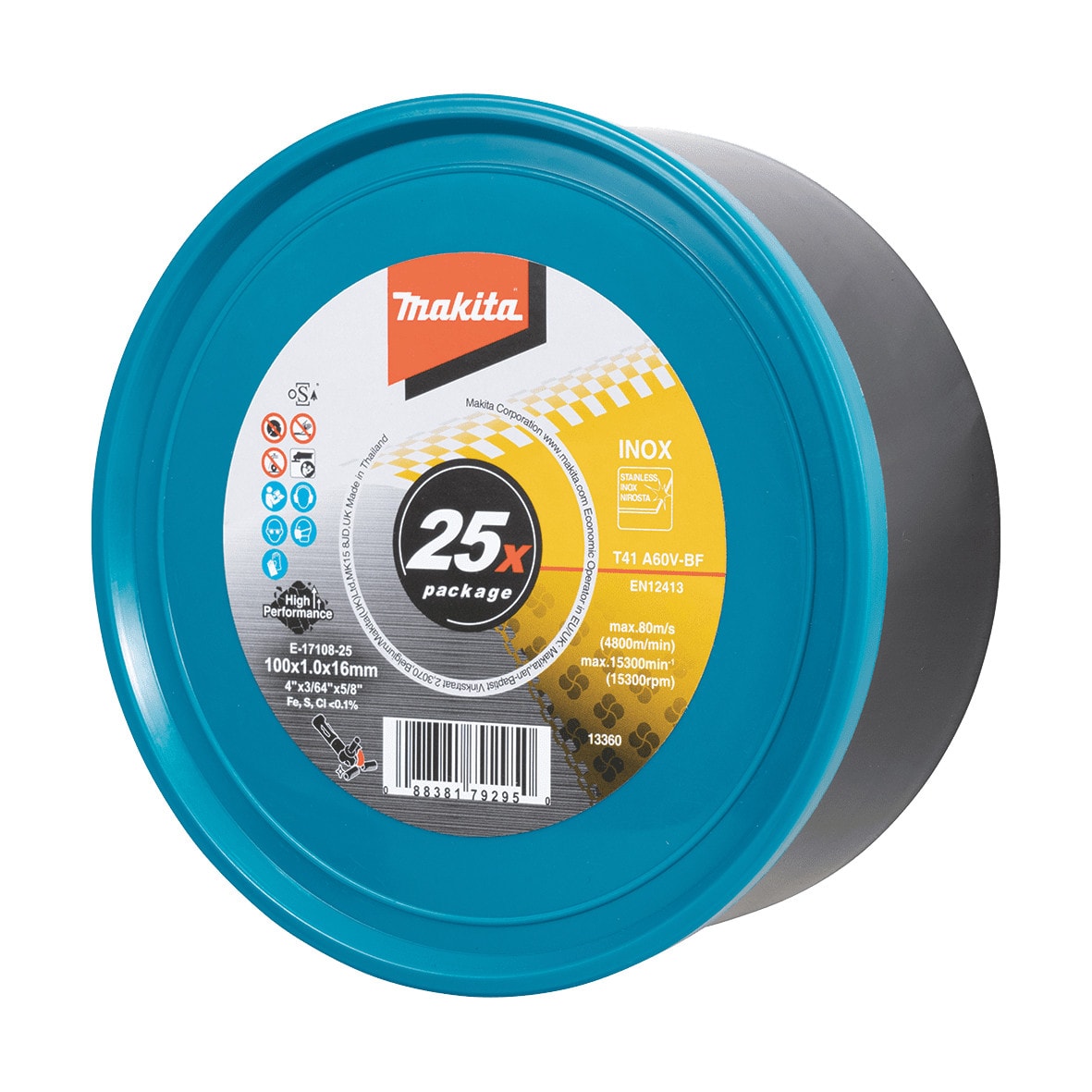 Makita E-17108 薄切割砂輪片(25片裝包裝)