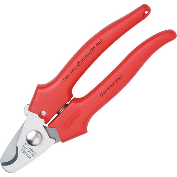 KNIPEX 95 05 165 紅膠柄電線剪(三側面)