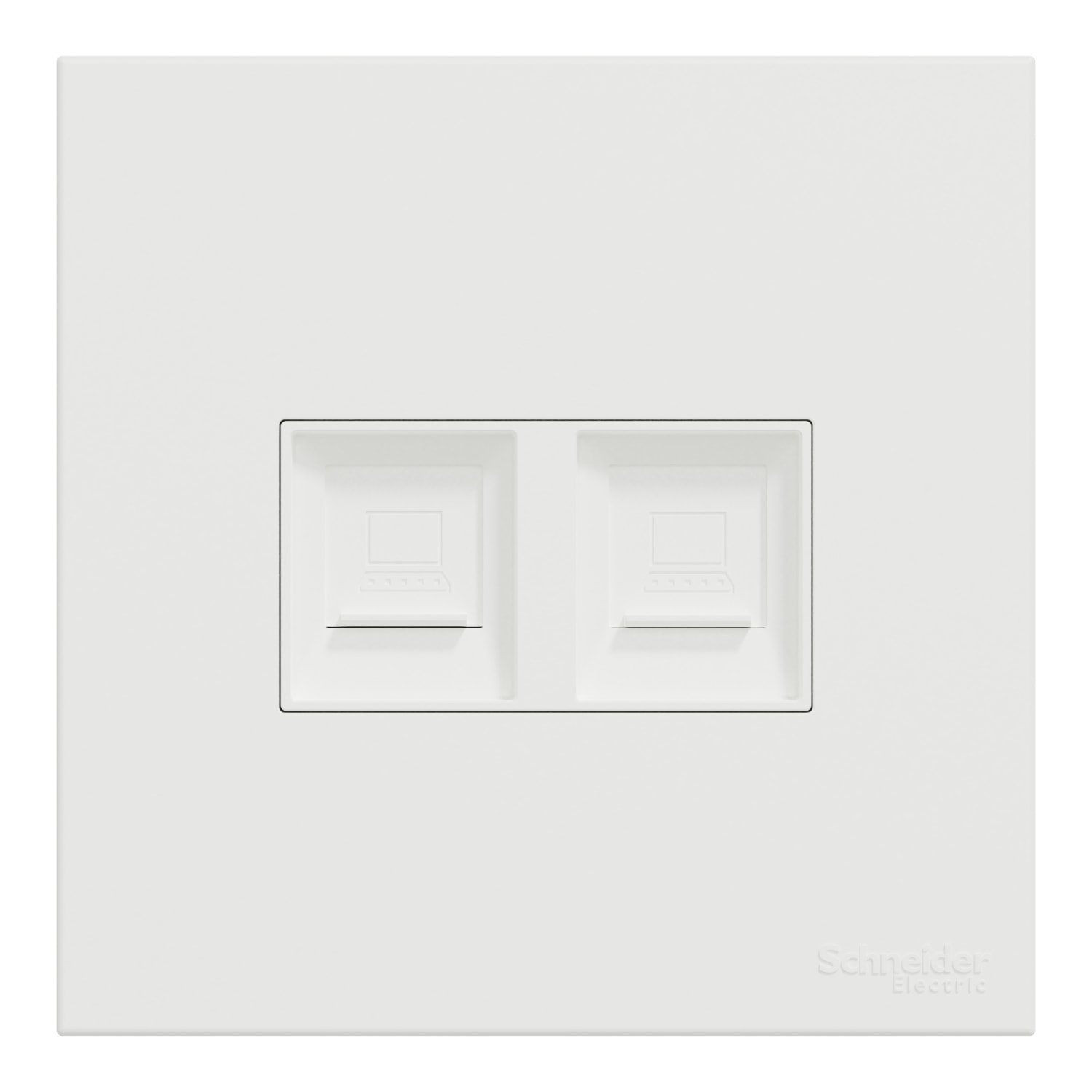 Schneider 施耐德 AvatarOn C 奐然 兩位RJ45 6類數據插座, Keystone面板備防塵活門(搪瓷白)